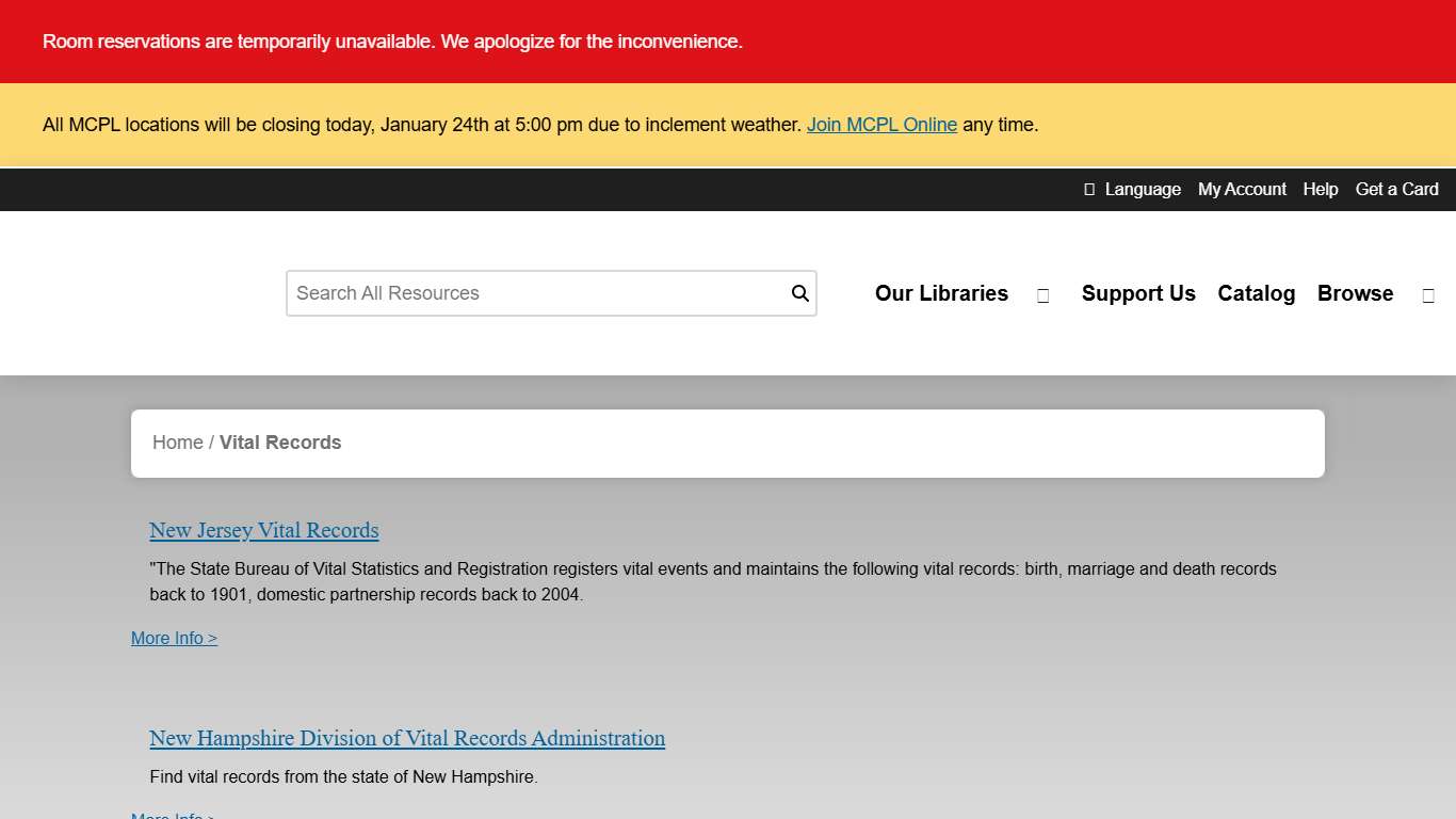 vital records Mid-Continent Public Library |