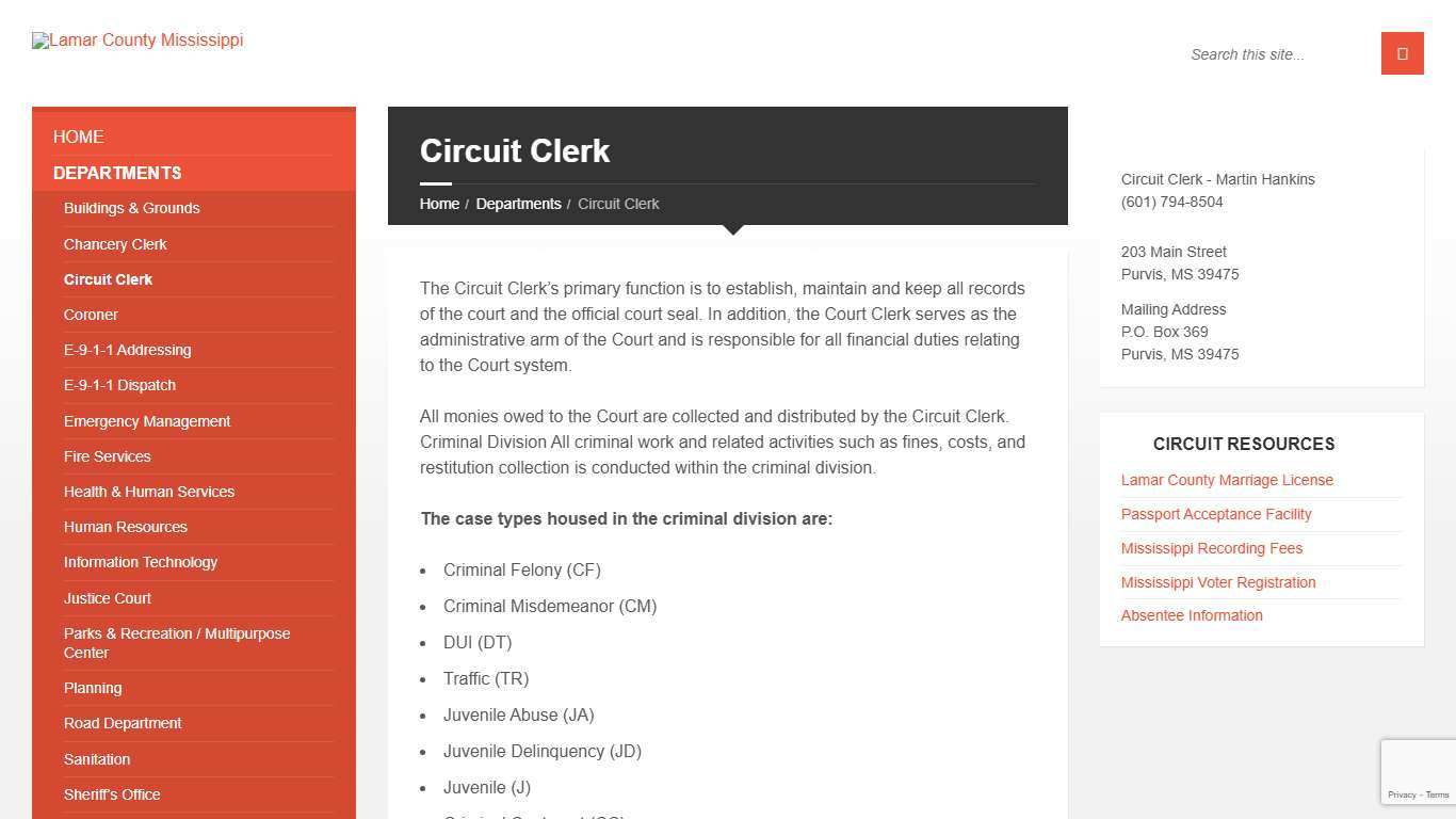 Circuit Clerk Lamar County Mississippi