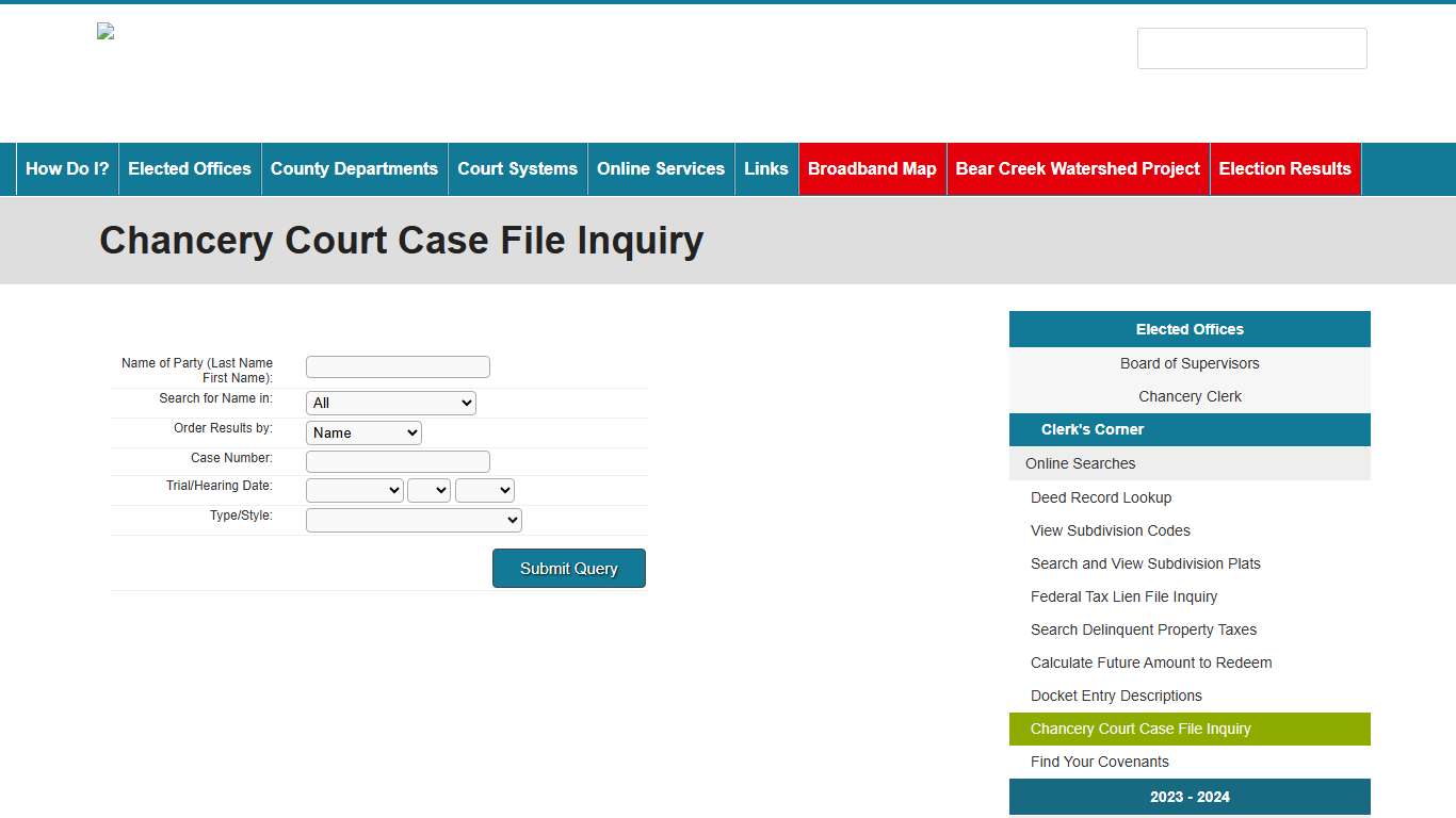 Chancery Court Case File Inquiry Madison County Mississippi