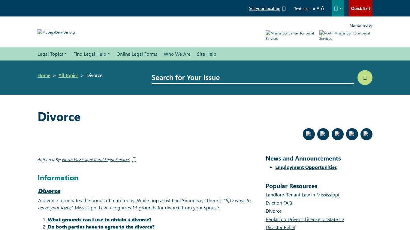 Divorce Mississippi